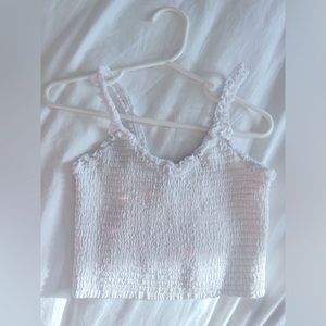 KatieJNYC Shari smocked cropped tank top
